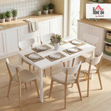 HOMCOM Table à Manger Extensible Rectangle pour 4 à 6 Personnes, Table de Cuisine 80-120 cm, Extension coulissante Facile, Pieds en Acier, pour Petits espaces, Salle à Manger, Salon, Blanc