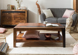 Ancona #201 Table Basse en Bois de sheesham - laqué/Brun foncé 115x60x45
