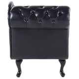 Chaise Longue Côté Gauche Méridienne en Cuir PU Noir Glamour Elégant Salon Nimes
