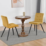 DUHOME Chaise Salle à Manger Lot de 4 Chaise Cuisine avec Dossier Tabouret Coiffeuse Velours Siège Capitonnée pour Salon Chambre Restaurant, Jaune