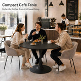 GOKHOMX Table Ronde Noire 110 cm - pour 4 à 6 Personnes, Parfaite pour la Cuisine, la Salle à Manger, Le Bistro et Les Conférences | Design Scandinave Moderne
