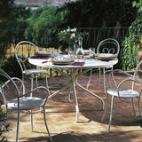 Mondo Viro Table ronde en métal peint "Springtime" de jardin moderne 130 x 130 cm 75 h (gris antique)
