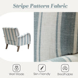 HULALA HOME Fauteuil, Fauteuil, Chaise rembourrée Confortable avec Pieds en Bois Massif, Chaise Longue pour Salon et Chambre à Coucher (Blue)