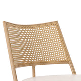 Merax Lot de 4 Chaises de Salle à Manger, Chaises de Cuisine avec Siège en Polyuréthane et Dossier en Rotin, Chaise Rembourrée pour Salle à Manger, Salon et Chambre à Coucher, Pieds en Métal, Beige