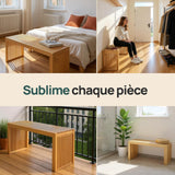 Banc en Bambou – Meuble d'entrée ou Salle de Bain 90x33x43 cm, supporte Jusqu’à 250 kg – Banc Pratique et Décoratif pour Rangement, Meuble Salon ou Salle de Bain