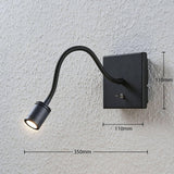 LED Applique Murale Mayar (Moderne) en Noir Métal e. a. pour Chambre à coucher (1 lampe,à), Applique, Lampe Murale, Eclairage, Luminaire Mural
