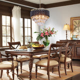 FRIXCHUR Lustre en cristal moderne 15.7 "lustre en cristal noir et or lustre en cristal lustre en cristal à trois couches pour la Chambre principale salon table à manger…