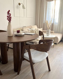 Lot de 2 Chaises de Cuisine Rétro Assise Rembourrée Teinte Bois Sombre et Gris Yuba