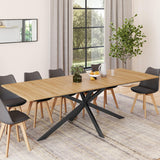 IDMarket - Table à Manger Extensible Rectangle Alix 8-12 Personnes Pied araignée Bois et Noir 200-240 cm