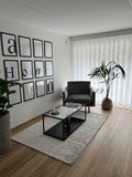 Table Basse Rectangulaire en Verre et Métal Noir avec Plateau de Rangement en Imitation Bois Noir Design Minimaliste pour Salon Moderne Beliani