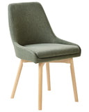Beliani Lot de 2 Chaises de Salle à Manger Pieds Bois Massif Siège Rembourré en Tissu Polyester Vert Foncé Melfort