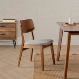 HOMN LIVING Pack de 2 chaises Susi en Noyer, Bois Massif, 49 cm (Largeur) 52 cm (Profondeur) 82 cm (Hauteur)