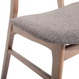 Lot 2 Chaises en Bois Foncé et Tissu Gris Design Intemporel pour Salle à Manger ou Cuisine Moderne ou Vintage Rétro Confort et Qualité Beliani