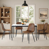 Homy CASA – Lot de 4 chaises de Salle à Manger Douces avec Dossier et Pieds en métal Massif pour Salon, Maison, Marron