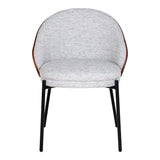 Canelas Dining Chair - Chaise de salle à manger en gris clair avec dossier marron foncé et pieds noirs - vendu par 2