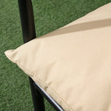 Outsunny Salon de Jardin bistrot, Ensemble bistrot de Jardin 3 pièces avec 2 fauteuils et 1 Table Basse Ronde, métal, Noir et Beige
