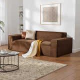 VEVOR Canapé Moderne 2110 mm, canapé Nuage Confortable en Velours côtelé avec assises Profondes, Grand Sofa de Salon Moelleux avec Larges accoudoirs, pour Chambre, Appartement et Bureau, Marron