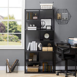 HOMCOM Bibliothèque étagère de Rangement à 7 Niveaux Cadre en Acier Style Industriel pour Salon Chambre Cuisine - 83 x 34 x 180 cm