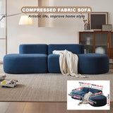 Générique Canapé Modulable en Tissu Compressé, Bleu, 240x102x62cm, Design Artistique Moderne avec Mousse Une Pièce Haute Résilience