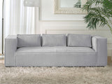 Lisa Design - Canapé Stella en Velours Côtelé - Sofa Gris Clair 3 Places - Salon