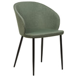 Set de 2 Chaises de Repas Rembourrées avec Accoudoirs Design Rétro en Tissu Polyster Vert Foncé Mason