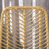 HOMCOM Lot de 2 tabourets de Bar Chaise de Bar Design bohème Hauteur 66 cm avec Repose-Pieds métal - Naturel