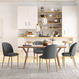 HOMCOM Lot de 4 chaises de Salle à Manger Chaise de Salon Pieds en métal Imitation Bois 50 x 58 x 85 cm Gris