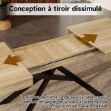 EURHCIO Table à Manger Extensible 140-180x80x76cm,Table Salle à Manger Rectangulaire pour 6 à 8 Personnes,Pieds en Métal,pour Cuisine Salon (Brun)