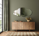 Decormat Miroir 50x100 cm Grand Moderne Irrégulier Organique Asymétrique Tache pour Salle de Bain Salon Vertical