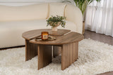 Élégante Table à café en Noyer, diamètre : 90 cm, Hauteur : 41 cm, 100% mélamine, épaisseur : 18 mm, élégante et Durable pour Les espaces de Vie Modernes
