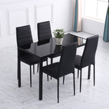 HOMCOM Table à Manger rectangulaire pour 4 Personnes, 120 x 60 x 75 cm, Table de Cuisine avec Plateau en Verre trempé et Pieds en métal, Style Moderne, Noir