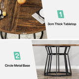 Tribesigns table ronde pour 4 personnes, table de salon et cuisine rond avec base en métal, 120 cm manger