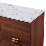 Teamson Home Buffet Bas de Salon entrée Salle à Manger Faux marbre Bois Noyer Ashton VNF-00081