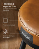 VASAGLE EKHO Collection - Tabouret de Bar Pivotant à 360°, Lot de 2, Hauteur de Bar, PU avec Coutures, Style Moderne Mi-siècle, Hauteur 76 cm, pour Cuisine, Bar, Montage Facile, Marron Caramel