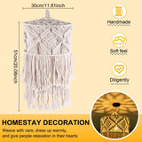 Dytabepl Tapisserie murale faite à la main - Abat-jour en macramé bohème - Décoration artisanale - Pompon - Décoration de tête - Décoration murale