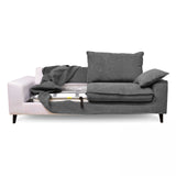 Oviala Canapé Convertible en Tissu chiné 3 Places Gris Clair