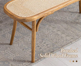 chairus Banc Ottoman de Rotin Banquette Entrée Chaussures Banc de Salle à Manger en Bois (Jaune)