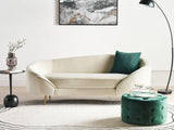 Beliani Canapé 3 Places Glamour en Velours Pieds en Métal Doré Beige Savar