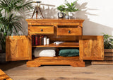 MASSIVMOEBEL24.DE Buffet - Bois Massif d'acacia laqué (Miel) - Style Colonial - Oxford #0424