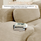 Canapé 3 Places avec revêtement hautement élastique, Canapé d'angle modulaire avec accoudoirs extra larges, Pour salonen hambre et home cinéma, en tissu velours côtelé Beige (sans assemblage)