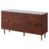 Teamson Home Buffet Bas de Salon entrée Salle à Manger Faux marbre Bois Noyer Ashton VNF-00081