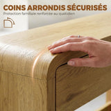 HOMCOM Table Console avec 2 Tiroirs Console 100 x 30 x 85 cm Bois Naturel