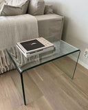 Beliani Table d'Appoint de Chevet en Verre Transparent Design Ultra Moderne Tendance pour Salon ou Chambre Contemporaine
