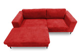 DOMO. collection Modica Canapé d'angle Moderne en Forme de L sans Sol - 244 x 173 x 83 cm (l x p x h) - Rouge