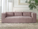 Lisa Design - Stella - canapé Fixe 3 Places - en Velours côtelé - Style Contemporain, Rose