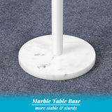 Smusei Table Basse Ronde Noire avec Base en Marbre - Table d'Appoint de 32 cm pour Canapé, Salon, Chambre à Coucher et Petit Espace - Blanche