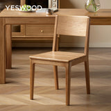 YESWOOD Lot de 2 Chaises de Salle à Manger, Chaises en Chêne Massif, Style Moderne Minimaliste, Chaises Assemblées pour Cuisine, Salon, Chambre, 44,8 x 54 x 80 cm, Chêne Naturel