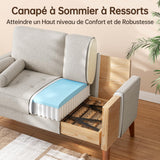 Vesgantti Petit Canapé 2 Places en Lin Ashbeige 121cm Coussin à Ressorts, Accoudoirs, Salon Moderne, Causeuse Fixe