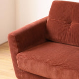 CONCEPT USINE | Canapé 3 Places HOGA Terracotta | Style Scandinave | Velours Côtelé Déhoussable | Assise Confortable Rembourrée | Pieds Obliques Bois | Design Tendance et Chaleureux