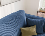GREKPOL Sofa 240x105 cm - Canapé 3 Places Velours Côtelé - Bleu Canapé Convertible 3 Places avec Dossier rembourré